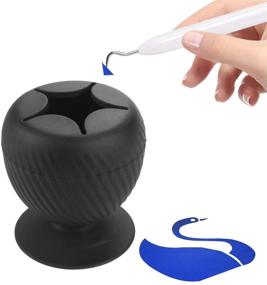 img 4 attached to 🗑️ Vinyl Weeding Scrap Collector - Suction Cup Vinyl Disposal - Weeding Vinyl Scrap Collector for Crafters and Vinyl Weeders (Black)