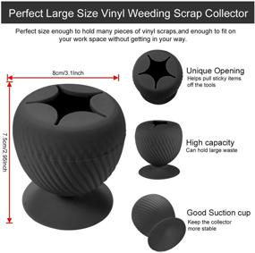 img 3 attached to 🗑️ Vinyl Weeding Scrap Collector - Suction Cup Vinyl Disposal - Weeding Vinyl Scrap Collector for Crafters and Vinyl Weeders (Black)