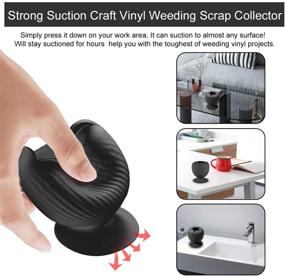 img 1 attached to 🗑️ Vinyl Weeding Scrap Collector - Suction Cup Vinyl Disposal - Weeding Vinyl Scrap Collector for Crafters and Vinyl Weeders (Black)