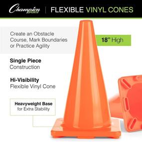 img 2 attached to 🚦 High Visibility Flexible Vinyl Cones by Champion Sports - Individual and Assorted Cone Sets in Various Heights and Colors