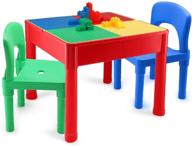 🎨 3-in-1 kids activity table and chair set - water table, building block table, arts & crafts table with storage space - includes 2 chairs logo