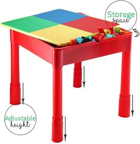 img 1 attached to 🎨 3-in-1 Kids Activity Table and Chair Set - Water Table, Building Block Table, Arts & Crafts Table with Storage Space - Includes 2 Chairs