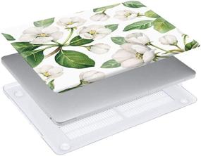 img 1 attached to 🌸 HRH 2 in 1 Apple Blossom Laptop Body Shell & Keyboard Cover for MacBook Air 13' (2018 Release) with Touch ID