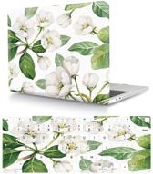 🌸 hrh 2 in 1 apple blossom laptop body shell & keyboard cover for macbook air 13' (2018 release) with touch id logo