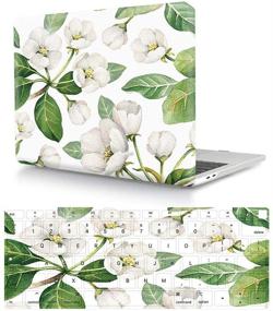 img 4 attached to 🌸 HRH 2 in 1 Apple Blossom Laptop Body Shell & Keyboard Cover for MacBook Air 13' (2018 Release) with Touch ID
