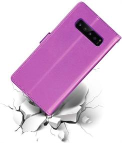 img 2 attached to 📱 Samsung Galaxy S10 Plus Lumiere Prime Wallet Case [P-Purple] - Multi-Card Slot, Drop Protection, Premium Leather, Kickstand