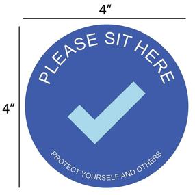 img 1 attached to 🔺 Sticky Brand Sit Here Sign Sticker: Promote Social Distancing and Enhance Office Occupational Health & Safety