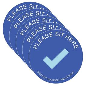 img 3 attached to 🔺 Sticky Brand Sit Here Sign Sticker: Promote Social Distancing and Enhance Office Occupational Health & Safety