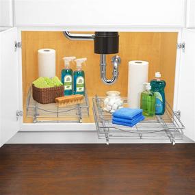 img 2 attached to 🗄️ Lynk Professional Organizer: Sliding Shelf for Under Cabinet Storage, 14"W x 21"D, Chrome