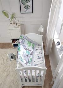 img 2 attached to 🐨 La Premura Baby Koala 3 Piece Crib Bedding Set: Standard Size, Grey and Green, Unisex Nursery Decor