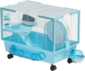 img 4 attached to 🐹 Blue Hamster Habitat: Large Cage for Syrian Hamsters and Small Animals