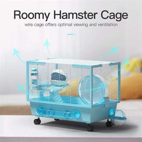 img 3 attached to 🐹 Blue Hamster Habitat: Large Cage for Syrian Hamsters and Small Animals