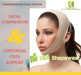 img 1 attached to 🧖 LipoHealing Facial Compression and Chin Support with Constant Pressure - Medium Beige (Includes Lipo foam Strips and Wipes) - Unisex - Assembled in the USA - Please Check Size Before Ordering