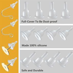 img 2 attached to 🔒 180Pcs Clear Silicone Earring Backs | Hypoallergenic Secure Earring Stoppers with Plastic Discs Pads | Ideal for Stabilizing Earring Studs and Hooks | Full-Cover, Dust-Proof Design