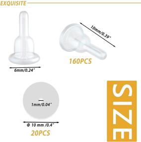 img 1 attached to 🔒 180Pcs Clear Silicone Earring Backs | Hypoallergenic Secure Earring Stoppers with Plastic Discs Pads | Ideal for Stabilizing Earring Studs and Hooks | Full-Cover, Dust-Proof Design