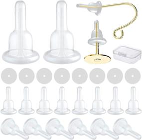 img 4 attached to 🔒 180Pcs Clear Silicone Earring Backs | Hypoallergenic Secure Earring Stoppers with Plastic Discs Pads | Ideal for Stabilizing Earring Studs and Hooks | Full-Cover, Dust-Proof Design