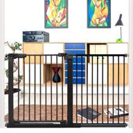 🚪 vothco baby gate extra wide pet dog gates: pressure mounted walk thru safety gates for house doorways and stairs (black, 53.9"-57.8"/137-147cm) logo