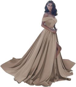 img 4 attached to Homdor Split Shoulder Evening Formal Women's Clothing and Dresses