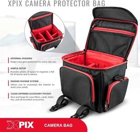 img 1 attached to 📷 Xpix Deluxe Camera/Camcorder Protection Bag: Ultimate Protective Case with Shoulder Strap and Accessories Storage