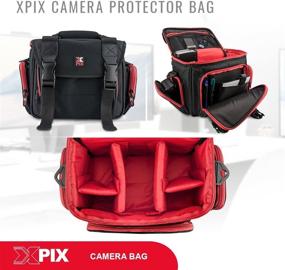 img 2 attached to 📷 Xpix Deluxe Camera/Camcorder Protection Bag: Ultimate Protective Case with Shoulder Strap and Accessories Storage