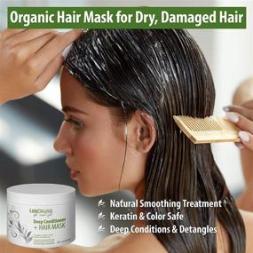 img 3 attached to 🥥 Organic Coconut Oil Hair Mask for Dry Damaged Hair: Transform Super-Dry Hair into Soft and Silky Tresses. The Ultimate Natural Deep Conditioner for Curly Hair. Suitable for Color or Keratin Treated Hair. (8 oz)