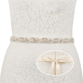 img 4 attached to Remedios Pearl Beaded Wedding Belt: Bridal Sash with Rhinestones, Women's Dress Accessories