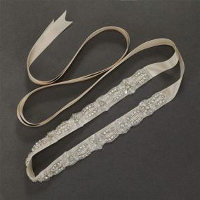 img 1 attached to Remedios Pearl Beaded Wedding Belt: Bridal Sash with Rhinestones, Women's Dress Accessories