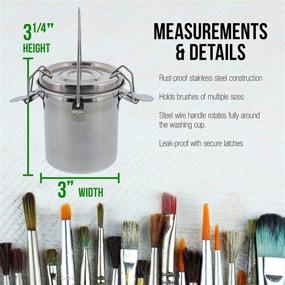 img 1 attached to 🖌️ US Art Supply Leak-Proof Deluxe Brush Washer - Premium Stainless Steel Option