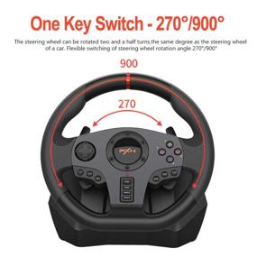 img 2 attached to 🎮 Enhanced PXN V900 Gaming Steering Wheel - 270/900° Rotation PC Racing Wheels with Linear Pedals, Joystick & Pedals for Xbox Series X,S, PS3, PS4, Xbox One, PC, Nintendo Switch, Android TV - Ideal Christmas Gifts