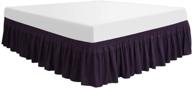 🛏️ piccocasa elastic polyester wrap around bed skirt - dark purple king - fade and wrinkle resistant with 16 inch drop - no lift mattress - three fabric sides - enhanced seo logo
