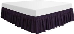img 4 attached to 🛏️ PiccoCasa Elastic Polyester Wrap Around Bed Skirt - Dark Purple King - Fade and Wrinkle Resistant with 16 Inch Drop - No Lift Mattress - Three Fabric Sides - Enhanced SEO