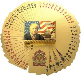 img 2 attached to 🔥 Gold-Plated Patriotic Playing Cards by Donald Trump - Waterproof Foil Deck with Multi-Functional Use for Magic, Poker, and More - Ideal Merchandise for Republicans and Re-election Gifts