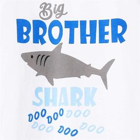 img 1 attached to 🦈 Adorable Brother Sister Kids T-Shirts - Shark Doo Doo Bodysuit Matching Outfits by Aslaylme