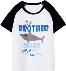 img 2 attached to 🦈 Adorable Brother Sister Kids T-Shirts - Shark Doo Doo Bodysuit Matching Outfits by Aslaylme