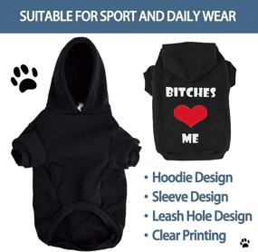 img 1 attached to EXPAWLORER &#34;Bitches Adore ME 🐶 Dog Hoodies Fleece Sweater Shirt in Black