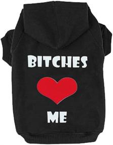 img 4 attached to EXPAWLORER &#34;Bitches Adore ME 🐶 Dog Hoodies Fleece Sweater Shirt in Black