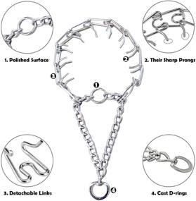 img 3 attached to 🦴 INTURN Adjustable Prong Collar for Small, Medium, and Large Dogs - Prong Dog Training Collar with Bonus Traction Rope Included