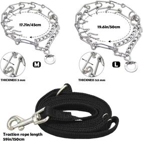 img 2 attached to 🦴 INTURN Adjustable Prong Collar for Small, Medium, and Large Dogs - Prong Dog Training Collar with Bonus Traction Rope Included