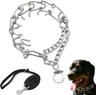 🦴 inturn adjustable prong collar for small, medium, and large dogs - prong dog training collar with bonus traction rope included logo