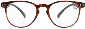 img 2 attached to 👓 Eyekepper Round Full Coverage Ultrathin Flex Frame Reading Glasses Tortoise +1.5 Strength