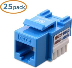 img 3 attached to Cable Matters UL Listed 25-Pack RJ45 Keystone Jack in Blue: High-Quality Connectivity with Convenient Keystone Punch-Down Stand