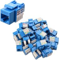 cable matters ul listed 25-pack rj45 keystone jack in blue: high-quality connectivity with convenient keystone punch-down stand логотип