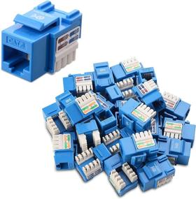 img 4 attached to Cable Matters UL Listed 25-Pack RJ45 Keystone Jack in Blue: High-Quality Connectivity with Convenient Keystone Punch-Down Stand