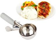 met lux 4oz portion scoop: durable cookie scoop, gray handle, stainless steel dish for portion control in restaurants logo