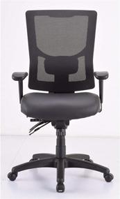 img 3 attached to Premium Comfort with Lorell Mid/High-Back Padded Leather Chair Seat, Black