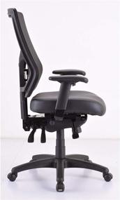 img 2 attached to Premium Comfort with Lorell Mid/High-Back Padded Leather Chair Seat, Black