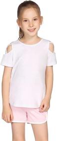 img 2 attached to 💃 Stylish 'Greatchy' Girls' Casual Shoulder-Sleeved T-Shirt - Tops, Tees & Blouses