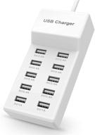 🔌 10-port usb charger with rapid charging, auto-detect technology, and safety guarantee - family-sized smart usb charging station for multiple devices like smartphones, tablets, laptops, and computers logo