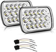 🚙 улучшенные фары turbo sii rectangle 5x7 7x6 с светодиодными головными фарами hi/low sealed beam h4 9003 plug - совместимы с jeep wrangler yj cherokee xj, s10 chevy blazer express van/cherokee truck и ford e250 van. логотип