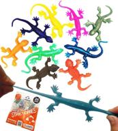 🦎 12 цветных гибких игрушек upbrands super stretchy lizard (24 шт) для вечеринки в день рождения детей, подарков на праздник, пасхальных корзин, пиньят и наград. логотип